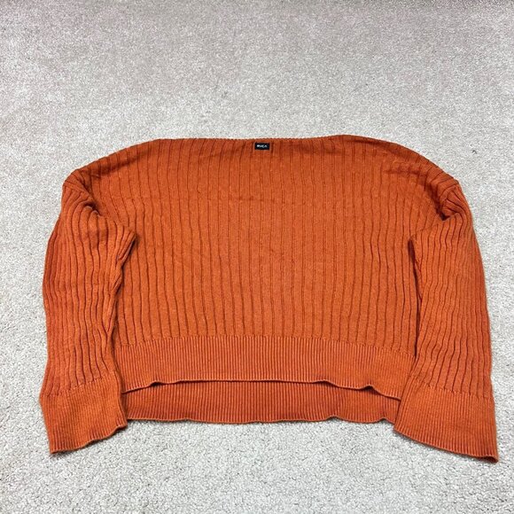 RVCA Sweater Women’s Orange Long Sleeve Pullover Size Small - Picture 6 of 10